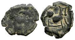 Celtiberian Coins Kastilo-Castulo. Sextans?. 180 BC. Cazlona (Jaén). (Abh-746). (Tesorillo-Castulo 94, Plate Coin). Anv.: Diademed male head right. Rev.: Bull right, crescent above. Ae. 2,34 g. This t