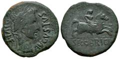 Celtiberian Coins Segobriga. Augustus period. Unit. 27 BC - 14 AD. Saelices (Cuenca). (Abh-2185). (Acip-3242). (Tesorillo-Segobriga 34, Plate Coin). Anv.: AVGVSTVS. DIVI. F. around laureate head of Au