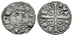 Corona de Aragón. Jaime I (1213-1276). Dinero. Barcelona. (Cru C.G-2120b). (Cru V.S-310). Ve. 1,05 g. Buen ejemplar. Ex Áureo 335 (19/09/2019), lote 423; Ex Colección Manuela Etcheverría. MBC+. Est...