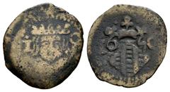 Philip IV (1621-1665) Philip IV (1621-1665). Dieciocheno. 1650. Valencia. (Cal-823 var). Ae. 1,66 g. Contemporary counterfeit. Very rare. Ex Áureo&Calicó, Crusafont Collection (27/10/2011), lot 1257. 