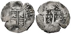 Philip IV (1621-1665) Philip IV (1621-1665). 2 reales. 1652. Potosi. E. (Mastalir-p. 93, Plate coin). (McLean-Type I). (Cal-914). Ag. 6,16 g. Transitional type. Rare. Ex Luis Ponte Collection. Plate C