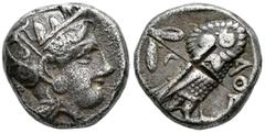 Greek Coins Baktria, 'Athenian Series'. Drachm. 261-239/8 BC. Uncertain mint in the Oxus region. (Sng Ans-7/8). (Hgc-12, 6). (SMAK-pp. 64/70). Anv.: Head of Athena right, wearing earring, necklace, an