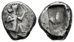 Greek Coins Achaemenid Empire. Time of Darios II. Siglos. 425-405 BC. Sardes. (Traité-II2). (De Luynes-2807/2809). (GRPC Lydia-S26). Anv.: Persian king or hero, wearing kidaris and kandys and with qui