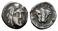 Greek Coins Islands of Caria. Rhodos, Rhodes. Hemidrachm. 229-205 BC. (Ashton-230). (Hgc-6, 1448). (Sng Keckman-574). Anv.: Head of Helios facing slightly to right. Rev.: (Α)ΚΕΣΙΣ / P - O Rose with bu