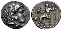 Greek Coins Ptolemaic Kings of Egypt. Ptolemy I Soter. Tetradrachm. 322/1 BC. Memphis. In the name and types of Alexander III of Macedon. (Price-3971c). (Sng Cop-7). Anv.: Head of Herakles to right, w