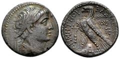 Greek Coins Seleukid Kingdom. Demetrios II Nikator. Tetradrachm. SE 169 = 144/3 BC. Tyre. First Reign. (SC-1959.3b). (Hgc-9, 970). Anv.: Diademed and draped bust to right. Rev.: BAΣIΛEΩΣ ΔHMHTPIOY, ea