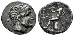 Greek Coins Seleukid Kingdom. Antiochos I Soter. Drachm. 281-261 BC. Aï Khanoum. (SC-438.1d). Anv.: Diademed head to right. Rev.: Apollo Delphios seated to left on omphalos, testing arrow with right h