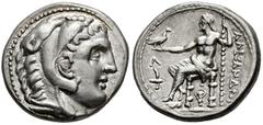 Greek Coins Kingdom of Macedon. Kassander. Tetradrachm. 315-294 BC. Amphipolis. In the name and types of Alexander III. (Price-468). (Müller-60). (Sng Cop-697). Anv.: Head of Herakles to right, wearin