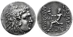 Greek Coins Kingdom of Macedon. Alexander III, "The Great". Tetradracma. 125-70 BC. Odessos. (Price-1179). Anv.: Head of Herakles right covered with lion's skin. Rev.: Zeus seated left with sceptre an