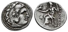 Greek Coins Kingdom of Macedon. Alexander III, "The Great". Drachm. 336-323 BC. Magnesia. (Price-1993). Anv.: Head of Herakles to right, wearing lion skin headdress. Rev.: AΛEΞANΔPOY. Zeus seated left