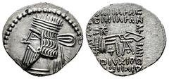 Greek Coins Kingdom of Parthia. Pakoros I. Drachm. 78-120 AD. Ekbatana. (Sellwood-78.3 (Vologases III)). (Shore-413 (Vologases III)). (Sunrise-439). Anv.: Diademed head to left, with long beard. Rev.: