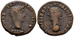 Celtiberian Coins Colonia Romula. Time of Tiberius. Dupondius. 14-36 AD. Sevilla. (Abh-2014). (Acip-3360). Anv.: PERM. DIVI. AVG. COL. ROM. around radiate head of Augustus right, sheaf of rays before.