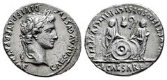 Roman Imperatorial Augustus. Denarius. 7-6 a.C. Rome. (Ric-207). (Bmcre-433). (Rsc-43c). Anv.: CAESAR AVGVSTVS DIVI F PATER PATRIAE. Laureate head on the right. Rev.: (AV)GVSTI F COS DESIG PRINC IVVEN