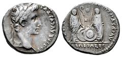 Roman Imperatorial Augustus. Denarius. 7-6 BC. Lugdunum. (Ffc-26). (Ric-211). (Cal-856). Anv.: CAESAR AVGVSTVS DIVI. F. PATER. PATRIAE, laureate head of Augustus right. Rev.: C.L. CAESARES AVGVSTI. F.