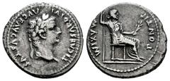 Roman Imperial Tiberius. Denarius. 14-37 AD. Lugdunum. (Ric-I 26). (Bmcre-34). (Rsc-16). Anv.: TI CAESAR DIVI AVG F AVGVSTVS, laureate head to right. Rev.: PONTIF MAXIM, Livia as Pax seated to right o