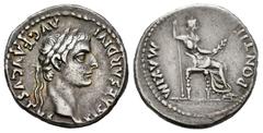 Roman Imperial Tiberius. Denarius. 36-37 AD. Lugdunum. (Ric-I 30 corr.). (Bmcre-48). (Rsc-16a). Anv.: TI CAESAR DIVI AVG F AVGVSTVS, laureate head to right. Rev.: PONTIF MAXIM, Livia as Pax seated to 