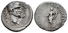 Roman Imperial Galba. Denarius. 68 AD. Uncertain mint in Spain or southern Gaul. (Ric-49). (Bmcre-217). Anv.: SER GALBA IMPERATOR, laureate head right. Rev.: CONCORDIA PROVINCIARVM, Concordia, draped,