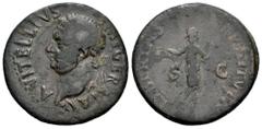 Roman Imperial Vitellius. Unit. 69 AD. Tarraco. (Ric-44). (Bmcre-105). (Ch-49). Anv.: A VITELLIVS IMP GERMAN, laureate head left, globe at truncation point on bust. Rev.: LIBERTAS RESTITVTA, Libertas 