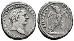 Roman Imperial Trajan. Seleucis and Pieria. Tetradrachm. 103-111 AD. Antioch. (McAlee-437ff). (Prieur-1494). (RPC-III 3532). Anv.: ΑΥΤΟΚΡ ΚΑΙϹ ΝЄΡ ΤΡΑΙΑΝΟϹ ϹЄΒ ΓΕΡΜ ΔΑΚ, laureate head to right. Rev.: 