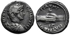Roman Imperial Hadrian. Tetradrachm. RY 13 = 128/9 AD. Alexandria. Egypt. (RPC-III 5728). (Dattari (Savio)-1525). (Emmett-848). Anv.: AVT KAI TPAI AΔPIA CЄB, laureate, draped and cuirassed bust to rig