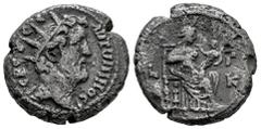 Roman Imperial Antoninus Pius. Tetradrachm. RY 23 = 159/60 AD. Alexandria. (Dattari-(Savio) 2259). (Emmett-1585.23). (Köln-1843). Anv.: ΑΝΤѠΝΙΝΟϹ ϹΒ ΕΥϹΕ. Radiate bust right, slight drapery. Rev.: Isi
