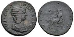 Roman Imperial Julia Domna. Sestertius. 211-217 AD. Rome. (Ric-IV 593). Anv.: IVLIA PIA FELIX AVG, diademed and draped bust to right. Rev.: VES(TA), Vesta veiled and seated to left, holding sceptre an