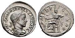 Roman Imperial Severus Alexander. Denarius. 223 AD. Rome. (Ric-IV 32). (Bmcre-117). (Rsc-239). Anv.: IMP C M AVR SEV ALEXAND AVG, laureate and draped bust to right. Rev.: P M TR P II COS P P, Salus se