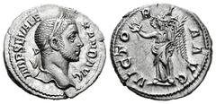 Roman Imperial Severus Alexander. Denarius. 228-231 AD. Rome. (Ric-IV 212). (Bmcre-700). (Rsc-556). Anv.: IMP SEV ALEXAND AVG, laureate head to right. Rev.: VICTORIA AVG, Victory standing to left, hol