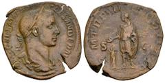 Roman Imperial Severus Alexander. Sestertius. 222-235 AD. Rome. (Ric-468). (Bmc-437). (Ch-326). Anv.: IMP CAES M ANT GORDIANVS AVG. Laureate, draped and cuirassed bust right. Rev.: P M TR P II COS P P