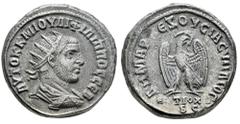 Roman Imperial Philip I. Seleucis and Pieria. Tetradrachm. 248 d.C. Antioch. (Prieur-373). Anv.: AYTOK K MIOYΛI ΦIΛIΠΠOC CEB, radiate, draped and cuirassed bust right. Rev.: ΔHMAPX ΕΞOYCIAC YΠATOΓ, ea