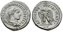 Roman Imperial Philip II. Seleucis and Pieria. Tetradrachm. 248 d.C. Antioch. (Prieur-473). (McAlee-1043). Anv.: AYTOK K M IOYΛI ΦIΛIΠΠOC CЄB, laureate, draped and cuirassed bust to right. Rev.: ΔHMAP