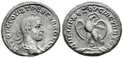 Roman Imperial Trebonianus Gallus. Seleucis and Pieria. Tetradrachm. 250-251 AD. Antioch. (Prieur-658). (McAlee-1172b). Anv.: AVTOK K Γ OVIB TPЄB ΓAΛΛOC CЄB, Laureate, draped and cuirassed bust to rig