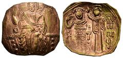 Byzantine Empire John III Ducas-Vatazes. Emperor of Nicaea. Hyperpyron. 1222-1254 AD. Uncertain mint. (Doc-12). (Sear-2073). Anv.: Christ Pantokrator enthroned facing, IC-XC across upper fields. Rev.: