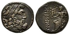 Greek Coins Seleucis and Pieria. Tetrachalkon. 1st century BC. Antioch. (Hgc-9, 1370/71). Anv.: Laureate head of Zeus to right. Rev.: Zeus Nikephoros seated to left on throne, holding sceptre; [date] 