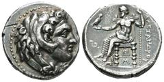 Imperio Macedonio. Alejandro III Magno. Tetradracma. 336-323 a.C. Babilonia. (MJP-3665). (GC-6719 variante). Ag. 16,67 g. Incisión en anverso. Pátina. Buen ejemplar. Escasa en esta conservación. Ex St