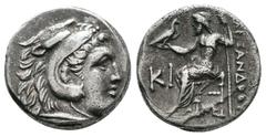 Grecia Antigua Imperio Macedonio. Alejandro III Magno. Dracma. 336-323 a.C. Incierta. (Müller-600). Anv.: Cabeza de Hércules a derecha con piel de león. Rev.: Zeus entronado a izquierda con águila y c