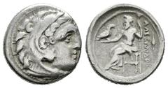 Greek Coins Imperio Macedonio. Alejandro III Magno. Dracma. 336-323 a.C. Heraclea. (Müller-137). Anv.: Cabeza de Heracles a derecha recubierta con piel de león. Rev.: Zeus sentado a izquierda con cetr