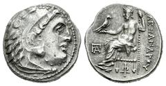 Greek Coins Imperio Macedonio. Alejandro III Magno. Dracma. 310-280 a.C. Incierta. Anv.: Cabeza de Heracles a derecha recubierta con piel de león. Rev.: Zeus sentado a izquierda con cetro y águila, de