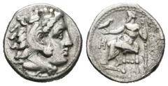 Greek Coins Imperio Macedonio. Alejandro III Magno. Dracma. 336-323 a.C. Incierta. (Müller-759). Anv.: Cabeza de Heracles a derecha recubierta con piel de león. Rev.: Zeus sentado a izquierda con cetr