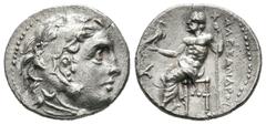 Greek Coins Imperio Macedonio. Alejandro III Magno. Dracma. 336-323 a.C. Incierta. (Müller-827). Anv.: Cabeza de Heracles a derecha recubierta con piel de león. Rev.: Zeus sentado a izquierda con cetr