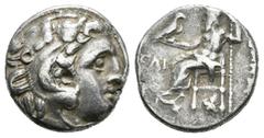 Greek Coins Imperio Macedonio. Alejandro III Magno. Dracma. 336-323 a.C. Incierta. (Müller-833 variante). Anv.: Cabeza de Heracles a derecha recubierta con piel de león. Rev.: Zeus sentado a izquierda