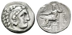 Greek Coins Imperio Macedonio. Alejandro III Magno. Dracma. 323-319 a.C. Kolophon. (Price-1750). (Müller-313). Anv.: Cabeza de Heracles a derecha recubierta con piel de león. Rev.: Zeus sentado a izqu