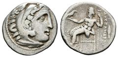 Greek Coins Imperio Macedonio. Alejandro III Magno. Dracma. 323-319 a.C. Kolophon. (Price-1759). (Müller-317). Anv.: Cabeza de Heracles a derecha recubierta con piel de león. Rev.: Zeus sentado a izqu