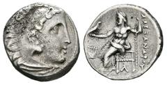 Greek Coins Imperio Macedonio. Alejandro III Magno. Dracma. 323-319 a.C. Kolophon. (Price-1769). (Müller-241). Anv.: Cabeza de Heracles a derecha recubierta con piel de león. Rev.: Zeus sentado a izqu