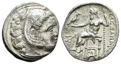 Greek Coins Imperio Macedonio. Alejandro III Magno. Dracma. 319-310 a.C. Kolophon. (Price-1792). (Müller-1607). Anv.: Cabeza de Heracles a derecha recubierta con piel de león. Rev.: Zeus sentado a izq