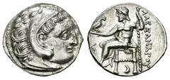 Greek Coins Imperio Macedonio. Alejandro III Magno. Dracma. 310-301 a.C. Kolophon. (Price-1826). (Müller-274). Anv.: Cabeza de Heracles a derecha recubierta con piel de león. Rev.: Zeus sentado a izqu