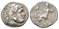 Greek Coins Imperio Macedonio. Alejandro III Magno. Dracma. 301-297 a.C. Kolophon. (Price-1840). (Müller-357). Anv.: Cabeza de Heracles a derecha recubierta con piel de león. Rev.: Zeus sentado a izqu
