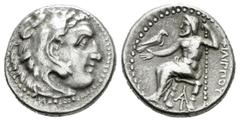 Greek Coins Imperio Macedonio. Alejandro III Magno. Dracma. 336-323 a.C. Macedonia. Anv.: Cabeza de Heracles a derecha recubierta con piel de león. Rev.: Zeus sentado a izquierda con cetro y águila, d
