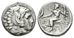 Greek Coins Imperio Macedonio. Alejandro III Magno. Dracma. 336-323 a.C. Arrhidaios. (Price-2597). Anv.: Cabeza de Heracles a derecha recubierta con piel de león. Rev.: Zeus sentado a izquierda con ce