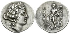 Greek Coins / Grecia Antigua Islas de Tracia. Thasos. Tetradracma-Tetradrachm. 146 a.C. (Sbg-1759). (Cop-1047). Anv.: Cabeza coronada de Dionisio a derecha. Rev.: Heracles en pie con maza y piel de le